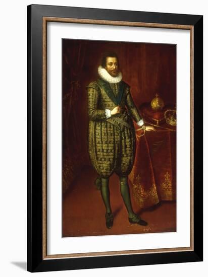 A Portrait of James I of England and VI of Scotland-Paul van Somer-Framed Giclee Print