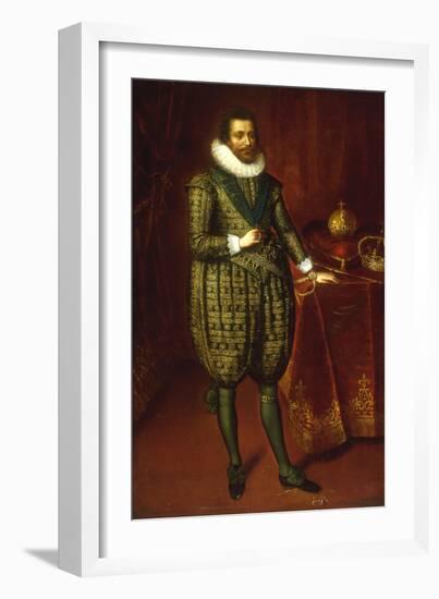 A Portrait of James I of England and VI of Scotland-Paul van Somer-Framed Giclee Print