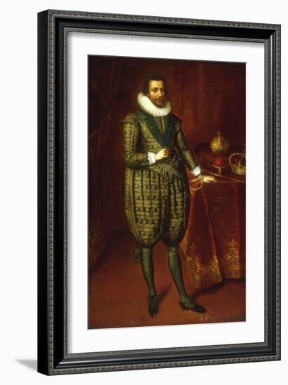 A Portrait of James I of England and VI of Scotland-Paul van Somer-Framed Giclee Print