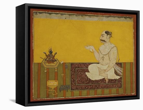 A Portrait of Raja Kirpal of Basohli circa 1690-null-Framed Premier Image Canvas