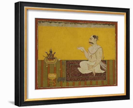 A Portrait of Raja Kirpal of Basohli circa 1690-null-Framed Giclee Print