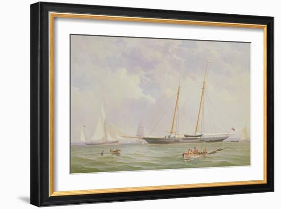 A Portrait of the 110 Ton Royal Yacht Squadron Schooner 'Viking' Off the Needles, 1863-Charles Jones-Framed Giclee Print