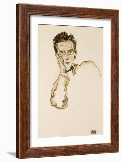 A Portrait of the Art Dealer Paul Wengraf, 1917-Egon Schiele-Framed Giclee Print