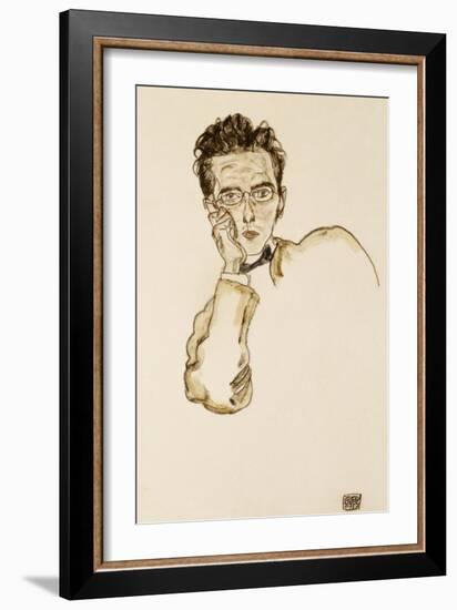 A Portrait of the Art Dealer Paul Wengraf, 1917-Egon Schiele-Framed Giclee Print