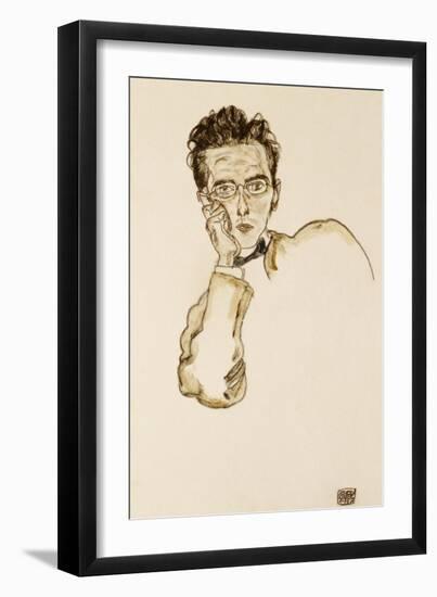 A Portrait of the Art Dealer Paul Wengraf, 1917-Egon Schiele-Framed Giclee Print
