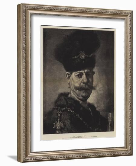 A Portrait-Rembrandt van Rijn-Framed Giclee Print