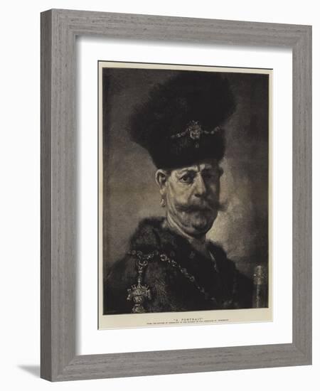 A Portrait-Rembrandt van Rijn-Framed Giclee Print