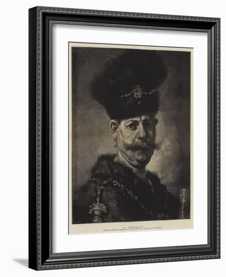 A Portrait-Rembrandt van Rijn-Framed Giclee Print