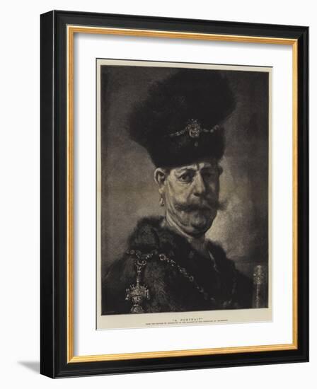 A Portrait-Rembrandt van Rijn-Framed Giclee Print