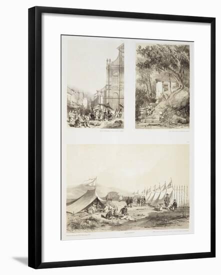 A Portuguese Church and a Chinese Street at Macao-Auguste Borget-Framed Giclee Print