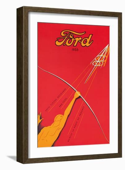 A Poster Advertising the Ford V8 Engine, 1933-null-Framed Giclee Print
