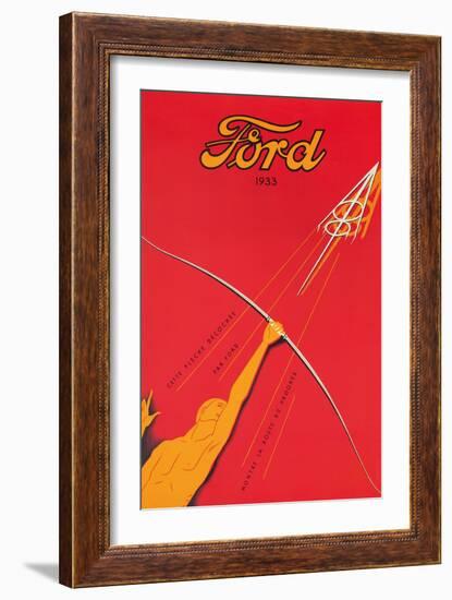 A Poster Advertising the Ford V8 Engine, 1933-null-Framed Giclee Print