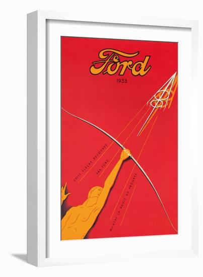 A Poster Advertising the Ford V8 Engine, 1933-null-Framed Giclee Print