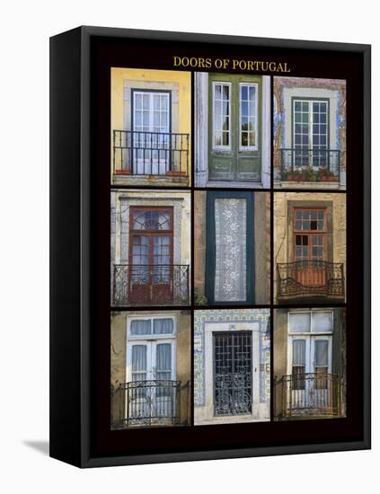 A poster featuring nine different doors of interest shot through Portugal.-Mallorie Ostrowitz-Framed Premier Image Canvas