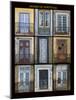 A poster featuring nine different doors of interest shot through Portugal.-Mallorie Ostrowitz-Mounted Photographic Print