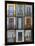 A poster featuring nine different doors of interest shot through Portugal.-Mallorie Ostrowitz-Mounted Photographic Print