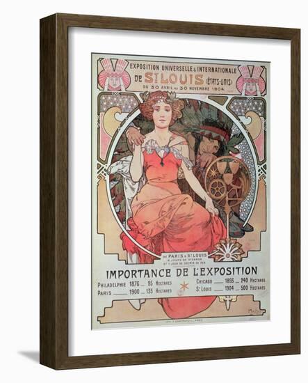 A Poster for the World Fair, St. Louis, United States, 1904 (Lithograph)-Alphonse Marie Mucha-Framed Giclee Print