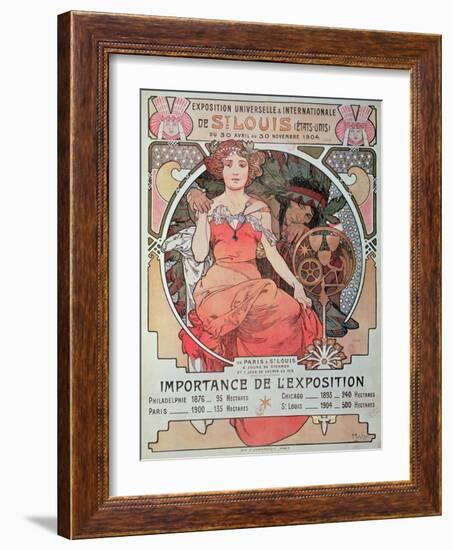 A Poster for the World Fair, St. Louis, United States, 1904 (Lithograph)-Alphonse Marie Mucha-Framed Giclee Print