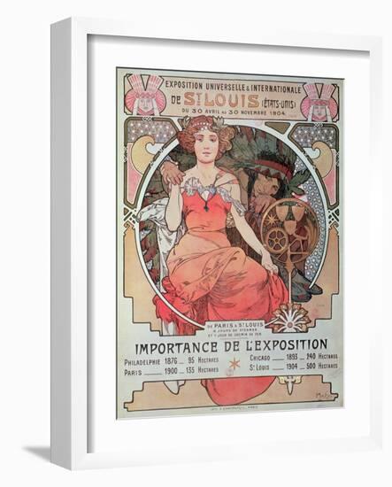 A Poster for the World Fair, St. Louis, United States, 1904 (Lithograph)-Alphonse Marie Mucha-Framed Giclee Print