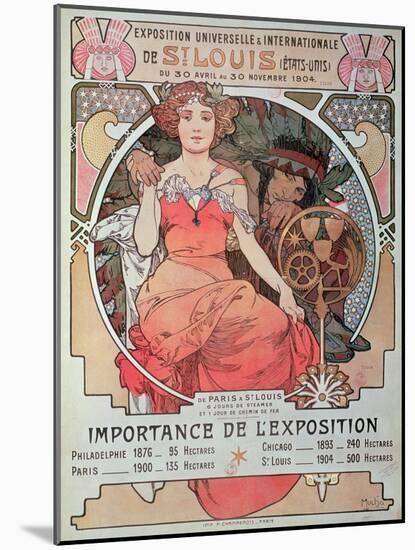 A Poster for the World Fair, St. Louis, United States, 1904 (Lithograph)-Alphonse Marie Mucha-Mounted Giclee Print