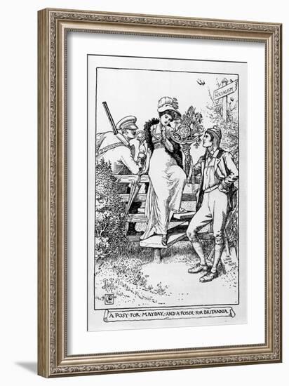 A Posy for Mayday and a poser for Britannia, 1910-Walter Crane-Framed Giclee Print