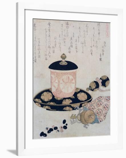 A Pot of Tea and Keys, 1822-Katsushika Hokusai-Framed Giclee Print