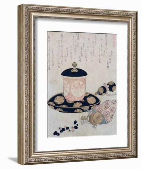 A Pot of Tea and Keys, 1822-Katsushika Hokusai-Framed Giclee Print