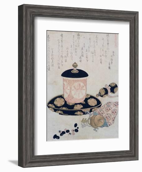 A Pot of Tea and Keys, 1822-Katsushika Hokusai-Framed Giclee Print