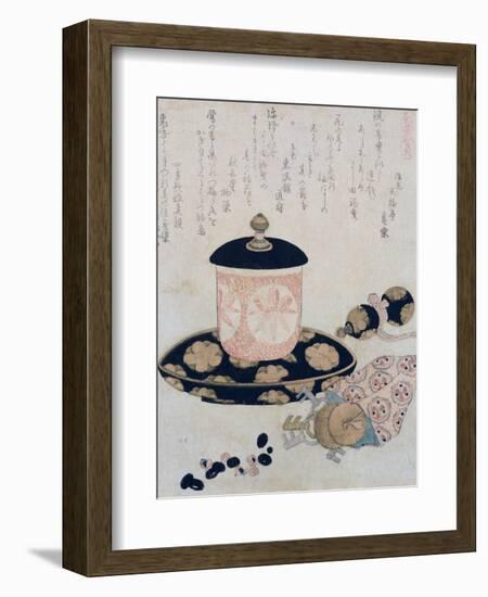 A Pot of Tea and Keys, 1822-Katsushika Hokusai-Framed Giclee Print