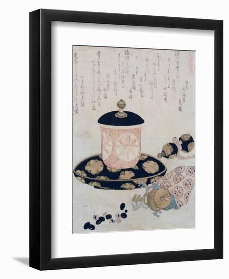 A Pot of Tea and Keys, 1822-Katsushika Hokusai-Framed Giclee Print