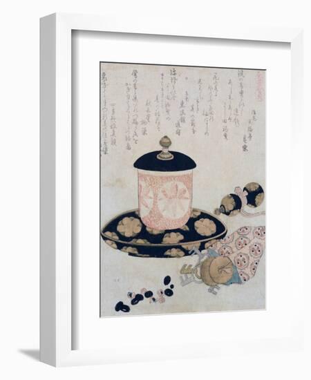 A Pot of Tea and Keys, 1822-Katsushika Hokusai-Framed Giclee Print