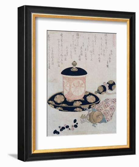 A Pot of Tea and Keys, 1822-Katsushika Hokusai-Framed Giclee Print