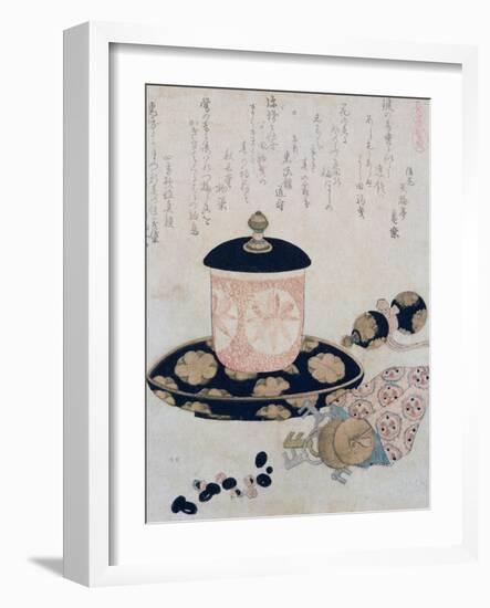 A Pot of Tea and Keys, 1822-Katsushika Hokusai-Framed Giclee Print