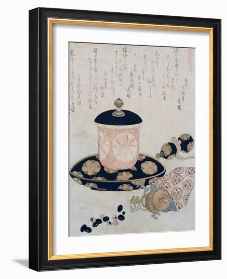 A Pot of Tea and Keys, 1822-Katsushika Hokusai-Framed Giclee Print