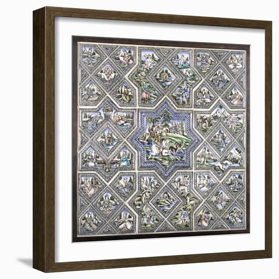 A Pottery Tile Panel-null-Framed Giclee Print