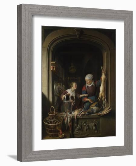 A Poulterer's Shop, C. 1670-Gerard Dou-Framed Giclee Print