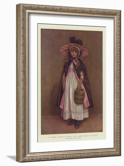 A Pretty Christmas Visitor, When Grandmother Was Young-Kate Greenaway-Framed Giclee Print