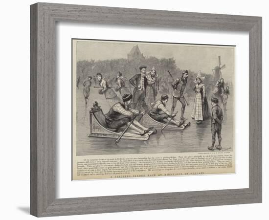 A Pricking-Sledge Race at Hindeloup, in Holland-null-Framed Giclee Print