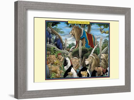 A Pride of African Warrior Lions-Richard Kelly-Framed Art Print