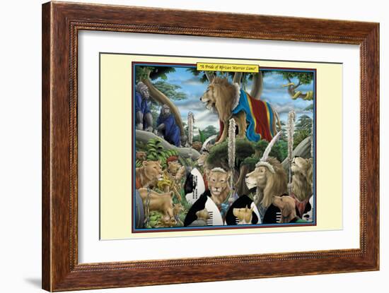 A Pride of African Warrior Lions-Richard Kelly-Framed Art Print