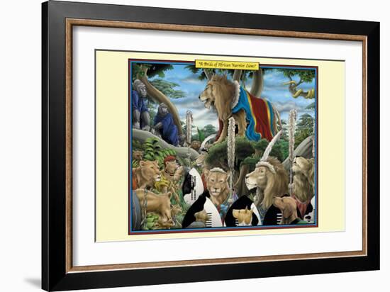 A Pride of African Warrior Lions-Richard Kelly-Framed Art Print