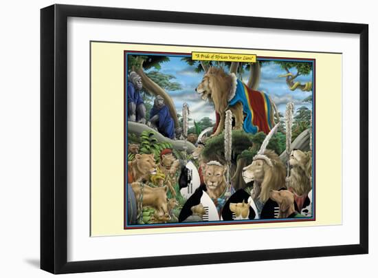 A Pride of African Warrior Lions-Richard Kelly-Framed Art Print