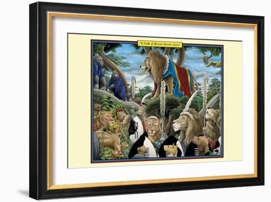 A Pride of African Warrior Lions-Richard Kelly-Framed Art Print