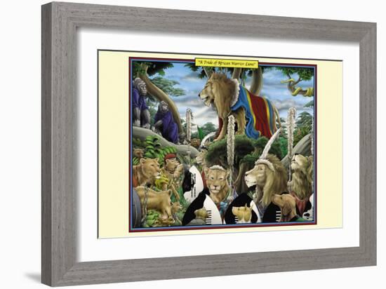 A Pride of African Warrior Lions-Richard Kelly-Framed Art Print