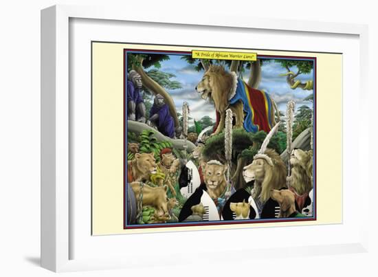 A Pride of African Warrior Lions-Richard Kelly-Framed Art Print