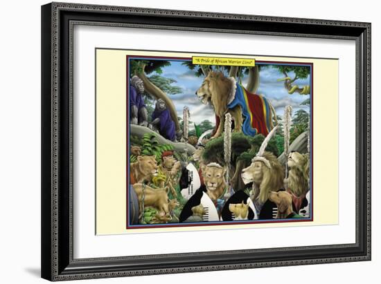 A Pride of African Warrior Lions-Richard Kelly-Framed Art Print