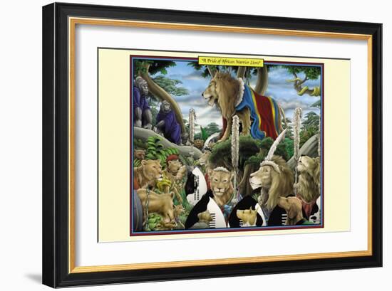 A Pride of African Warrior Lions-Richard Kelly-Framed Art Print