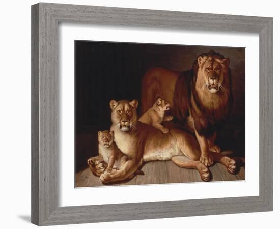 A Pride of Lions-Edward S. Curtis-Framed Giclee Print