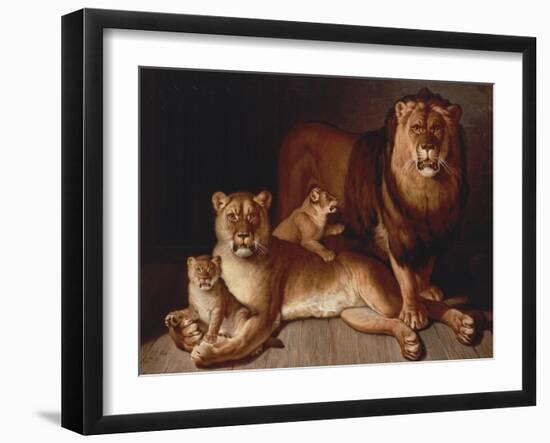 A Pride of Lions-Edward S. Curtis-Framed Giclee Print