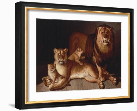 A Pride of Lions-Edward S. Curtis-Framed Giclee Print